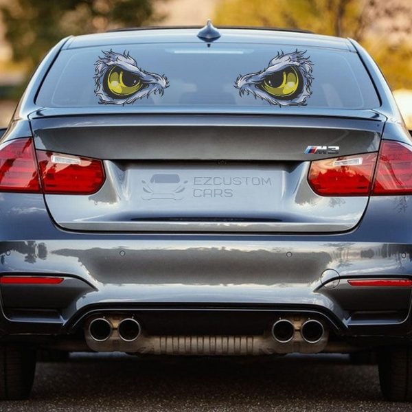 reflective 3d cat eyes car sticker custom cartoon car accessories h9f28