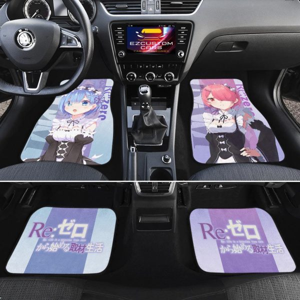 rem and ram car floor mats custom anime rezero car accessories uobb5