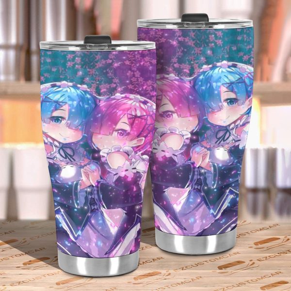 rem and ram car tumbler cup custom anime rezero car accessories 5t4ir