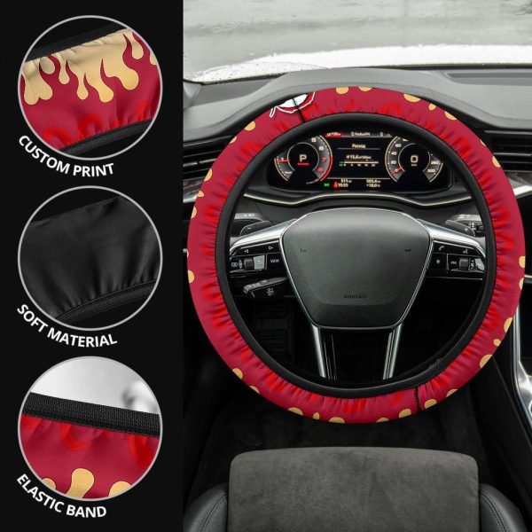 rengoku demon slayers anime steering wheel cover anime car accessories u1zrj