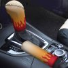 Rengoku Kyoujurou Pattern Car Shift Knobs Covers Set Demon Slayer Custom Anime Car Accessories