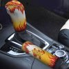 Rengoku Pattern Shift Knobs Car Covers Set Custom Demon Slayer Car Accessories