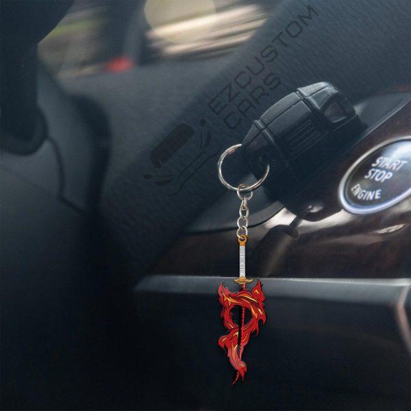 rengoku sword keychains custom anime demon slayer car accessories d76zy