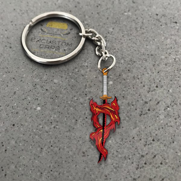 Rengoku Symbols Keychains Custom Demon Slayer Anime Car Accessories