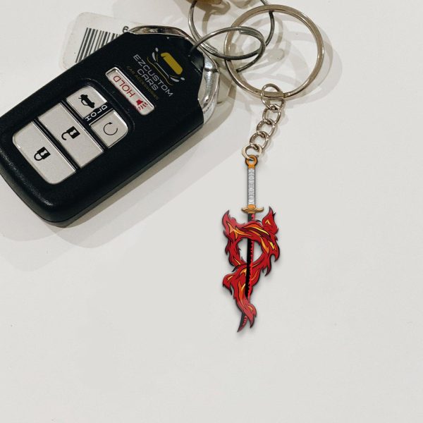 rengoku sword keychains custom anime demon slayer car accessories zfra1