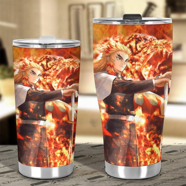 rengoku vs gyuu tomioka car tumbler cup demon slayer anime car accessories 3n1s2