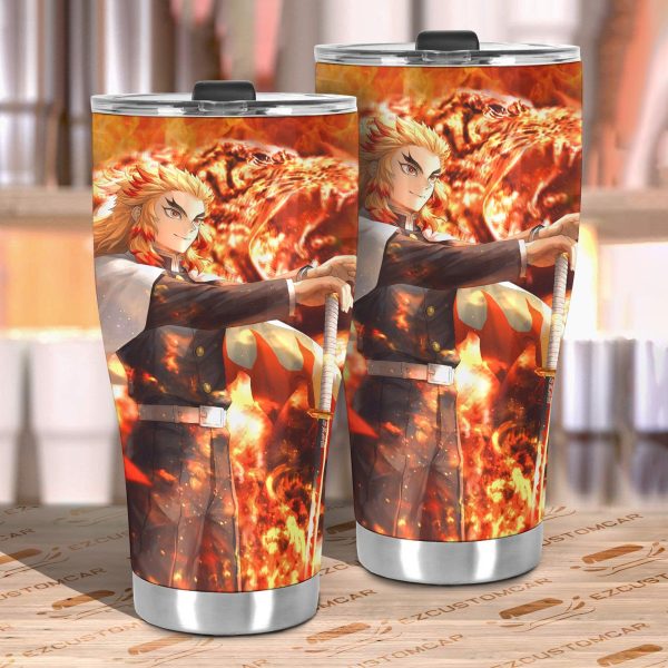 rengoku vs gyuu tomioka car tumbler cup demon slayer anime car accessories oa0o4