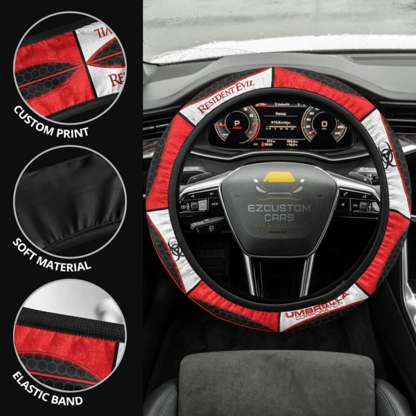 resident evil umbrella corps anime steering wheel cover custom car accessories 6hi84
