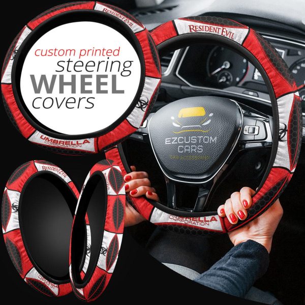resident evil umbrella corps anime steering wheel cover custom car accessories hvvst