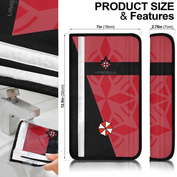 resident evil umbrella corps car accessories anime seat belt covers umbrella corporation p3zp7