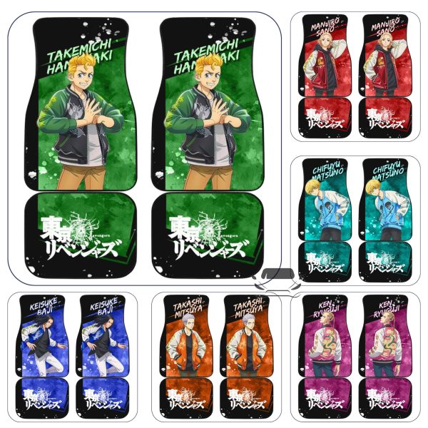 Rev Up Your Ride with Tokyo Revengers Car Floor Mats – Set of 4 for Ultimate Style
