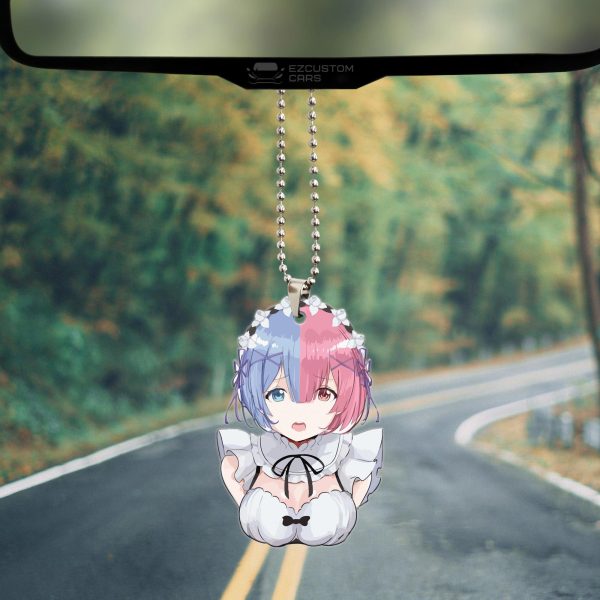 rezero car accessories anime car ornament rem x ram mthsz