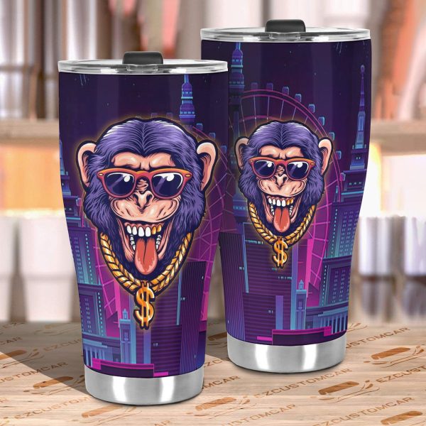 rich monkey car tumbler cup custom animal car accessories fbczf