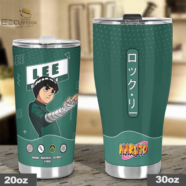 rock lee tumbler personalized naruto custom travel tumblers lnbq5