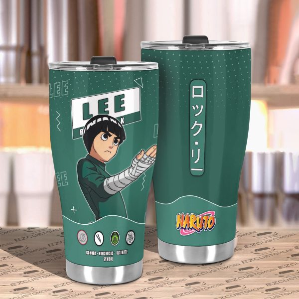 rock lee tumbler personalized naruto custom travel tumblers qniod