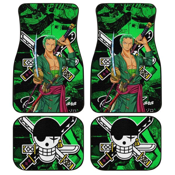 Roronoa Zoro Car Floor Mats One Piece Anime Decor For Cars