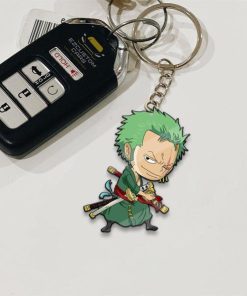 Roronoa Zoro Keychains Custom One Piece Anime Car Accessories