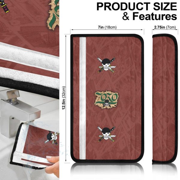 roronoa zoro seat belt covers custom one piece zoro flag car accessories ottgt