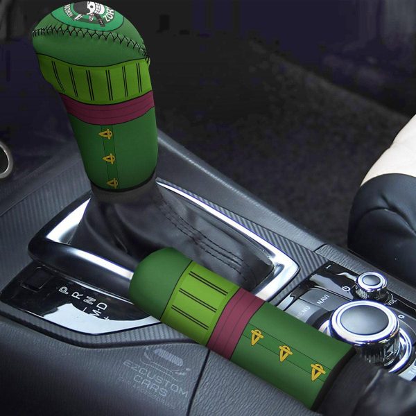Roronoa Zoro Uniform Shift Knobs Car Covers Set Custom One Piece Anime Car Accessories