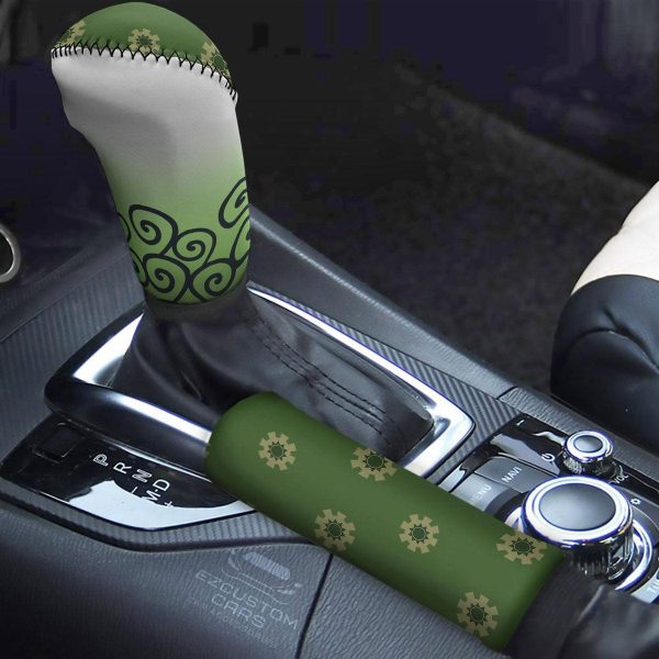 Roronoa Zoro Wano Arc Shift Knobs Car Covers Set Custom One Piece Anime Car Accessories
