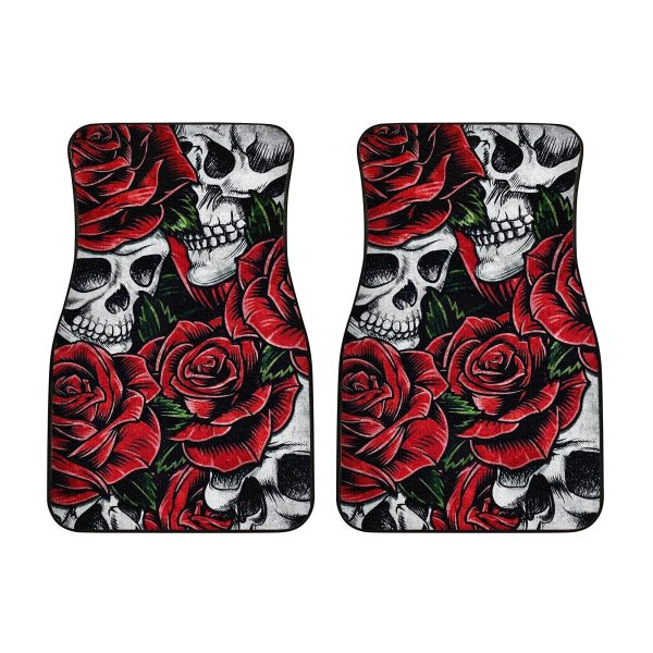 rose and skull custom car floor mats usvke