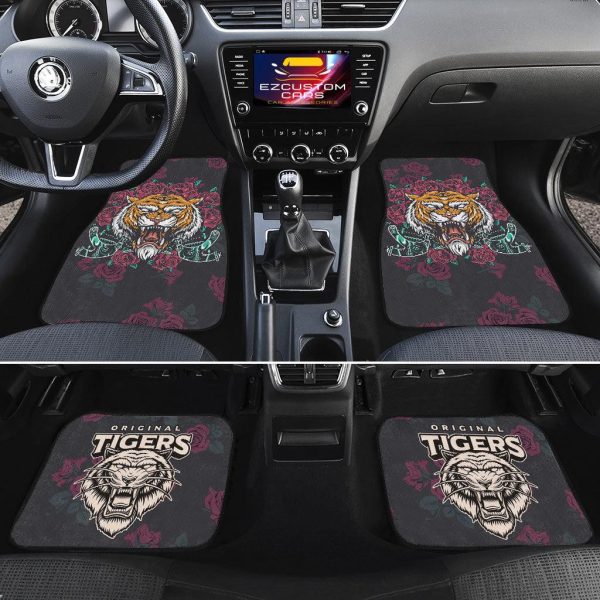 rose x tiger car floor mats custom tiger car accessories sgdvv
