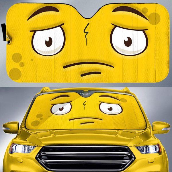 sad cartoon eyes car sun shade custom car accessories 0jzyt