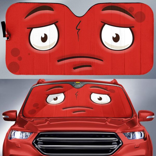 sad cartoon eyes car sun shade custom car accessories 7kern