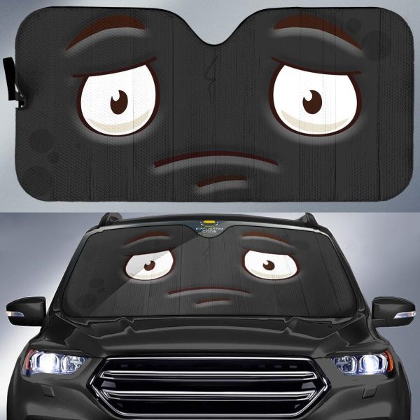 Sad Cartoon Eyes Car Sun Shade Custom Car Accessories