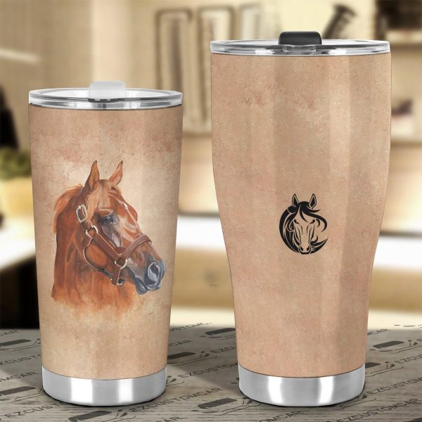 sad horse car tumbler cup custom horse car accessories qtlcd