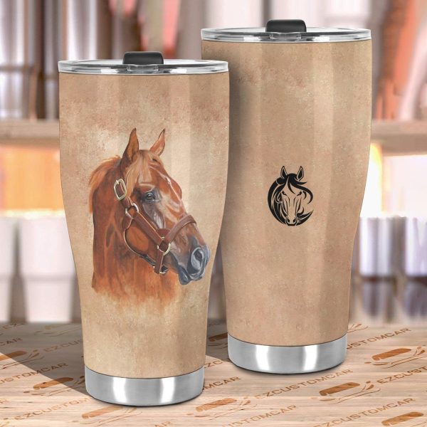 sad horse car tumbler cup custom horse car accessories qxrgq