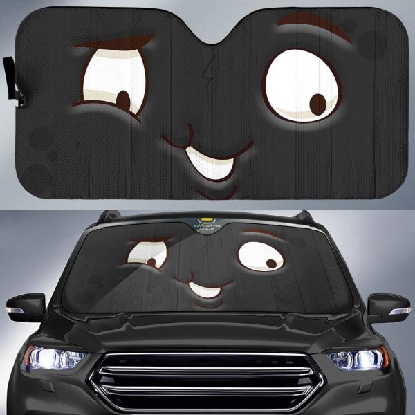sadly disgusted cartoon eyes car sun shade custom car accessories 2jhfq