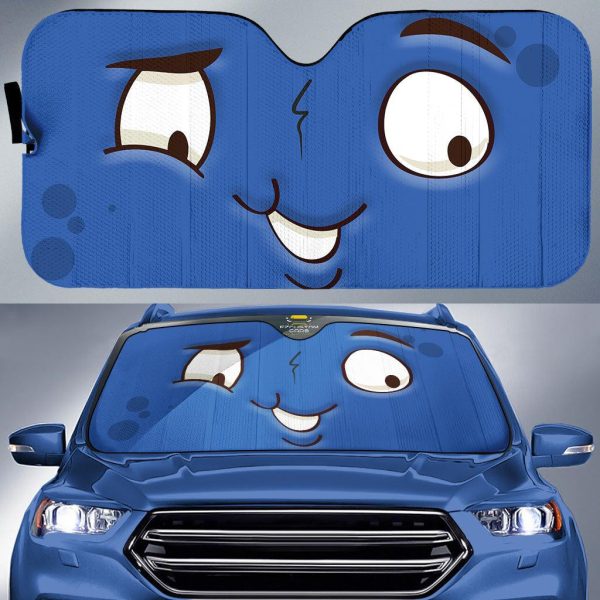 sadly disgusted cartoon eyes car sun shade custom car accessories 5q3ev