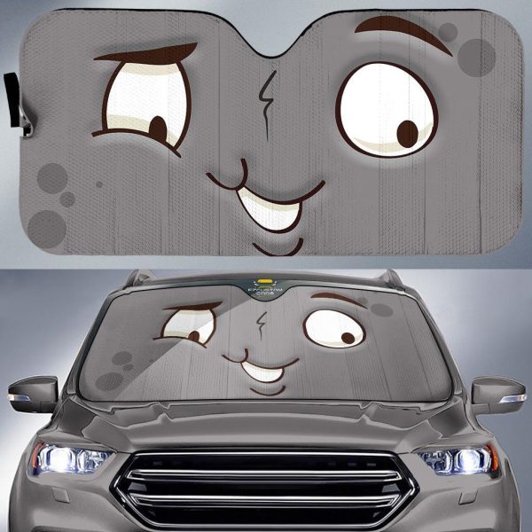 sadly disgusted cartoon eyes car sun shade custom car accessories n1z82