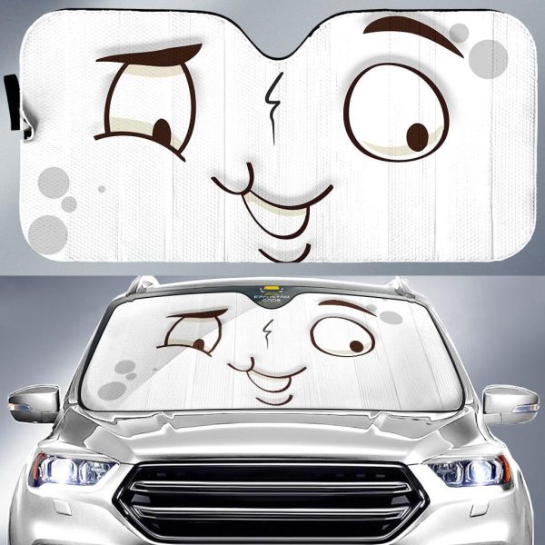 Sadly Disgusted Cartoon Eyes Car Sun Shade Custom Car Accessories