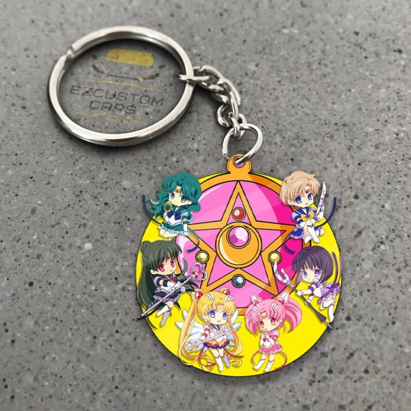 Sailor Guardian Keychains Sailor Moon Anime Custom Car Accessories