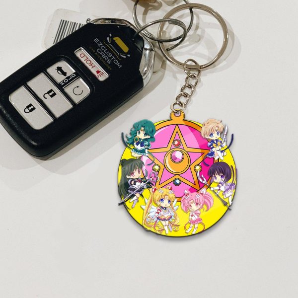 Sailor Guardian Keychains Sailor Moon Anime Custom Car Accessories