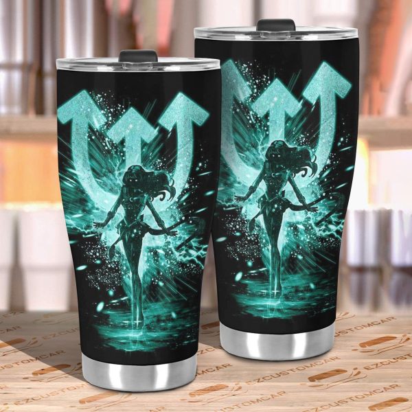 sailor moon car accessories anime car tumblers cup sailor neptune and symbol isjmn