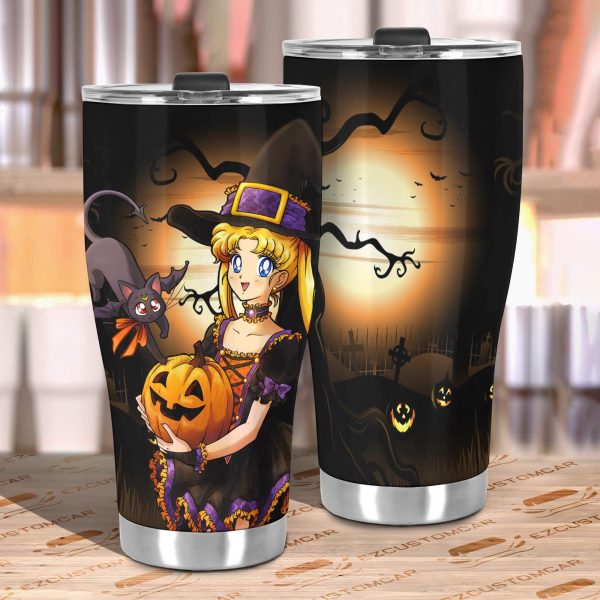 sailor moon halloween car accessories anime car tumblers cup sailor moon and mouse qr2oe