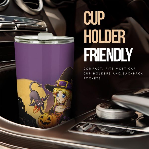 sailor moon halloween car accessories anime car tumblers cup sailor moon and pumpkin c3hx2