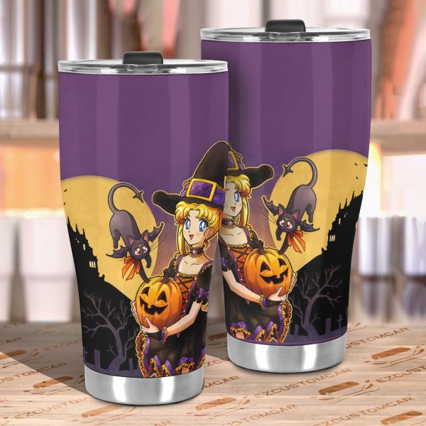 sailor moon halloween car accessories anime car tumblers cup sailor moon and pumpkin vzcf6