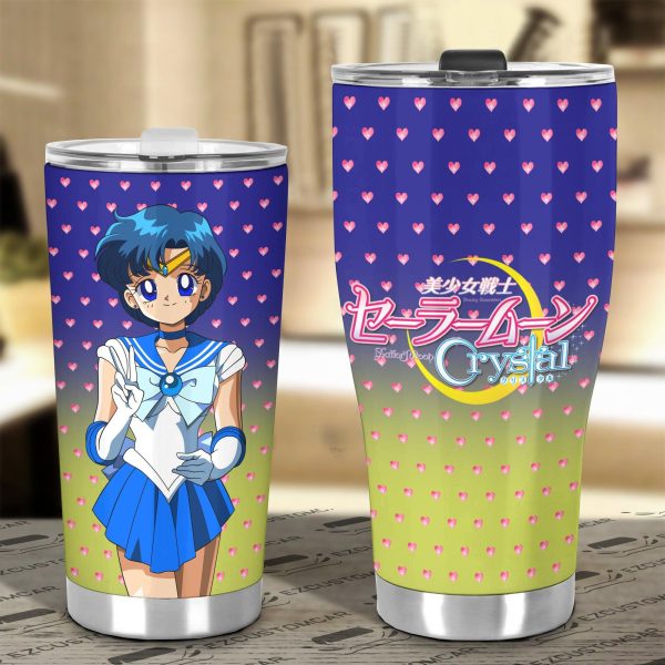 sailor moon tumbler cup anime car accessories sailor mercury xtbux