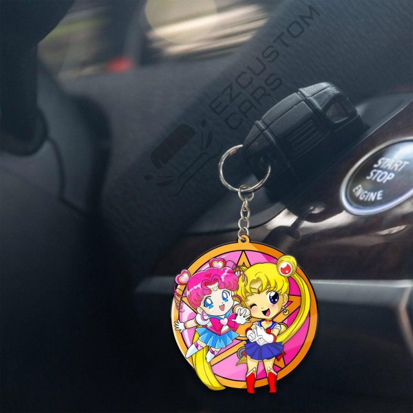 sailor moon x sailor chibi moon keychains custom sailor moon anime car accessories e3opz