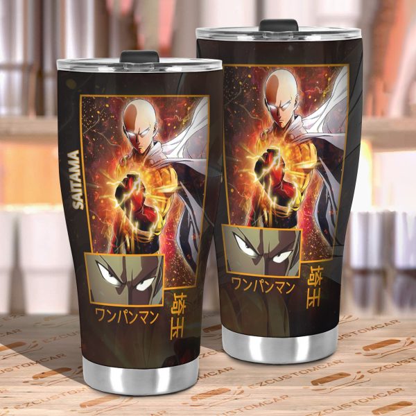 saitama car tumbler cup custom one punch man anime car accessories v6hk4