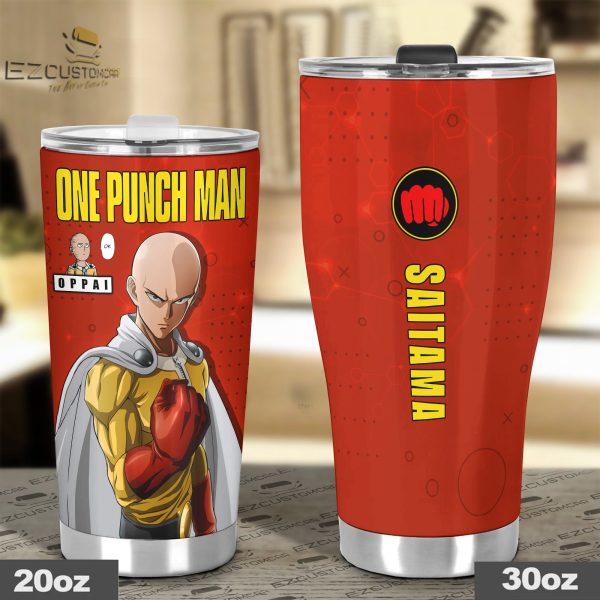 saitama travel mug gift idea for one punch man fans rc2rz
