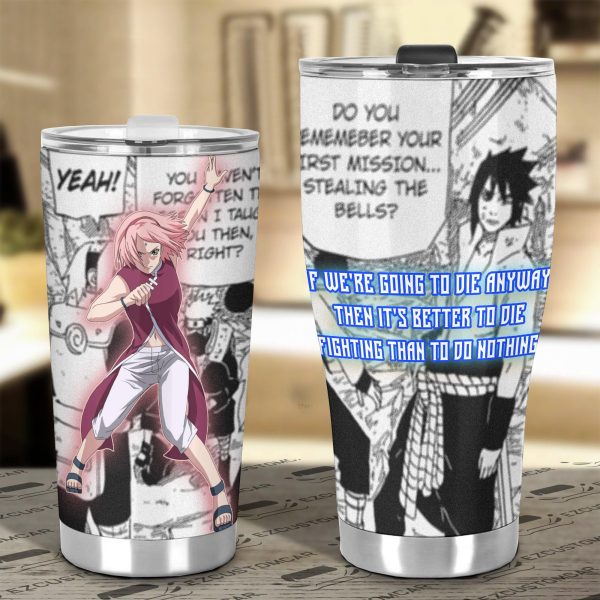 sakura stainless steel tumbler naruto ze8yd