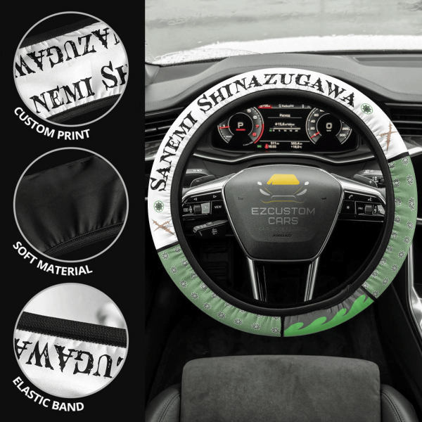 Sanemi Shinazugawa Demon Slayer Anime Steering Wheel Cover Custom Anime Car Accessories