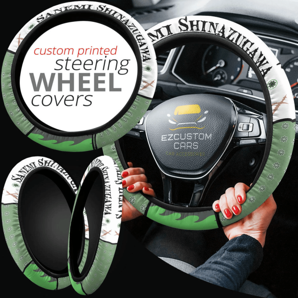 sanemi shinazugawa demon slayer anime steering wheel cover custom anime car accessories phm0m