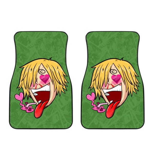 Sanji Car Floor Mats Custom Heart Eyes One Piece Anime Car Accessories