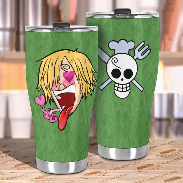 sanji car tumblers cup custom heart eyes one piece anime car accessories i4ymx